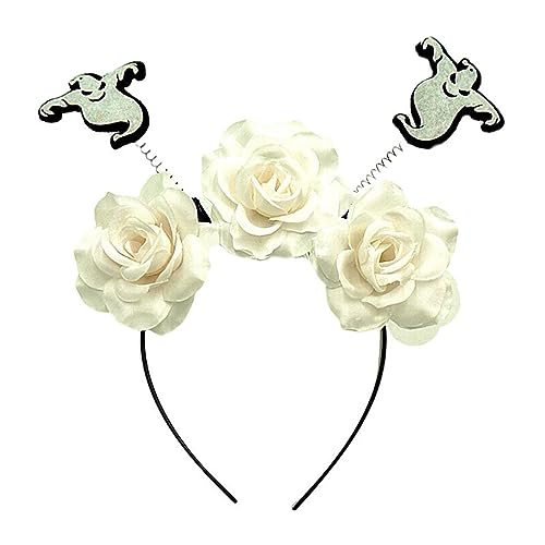 HIOPOIUYT Stero-Stirnband für Erwachsene, Teenager, Fledermaus und Blume, Haarreif, Halloween, Party, Kopfschmuck, Damen, Mädchen, Cosplay, Kostüm, Haarband, Cosplay, Stirnbänder für Damen, Cosplay, von HIOPOIUYT