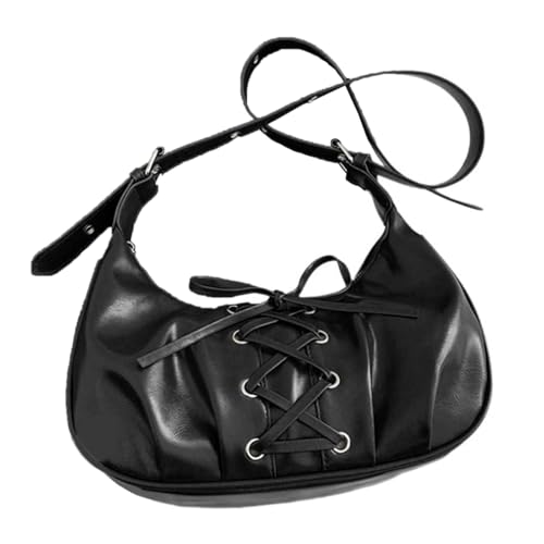 HIOPOIUYT Stilvolle Umhängetasche, Abendtasche mit verstellbarem Riemen, leichte Handtasche für Damen, modisches Crossbody-Accessoire, modische Umhängetasche für Damen, Schwarz , One Size von HIOPOIUYT