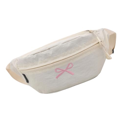 HIOPOIUYT Stilvolle Umhängetasche mit Schleife und verstellbarem Riemen, Brusttaschen für Handy, Geldbörse, Schlüssel, kompaktes Design, Schultertasche, lässig, verstellbarer Riemen, weiß, One Size HIOPOIUYT Stilvolle Umhängetasche mit Schleife und verstellbarem Riemen, Brusttaschen für Handy, Geldbörse, Schlüssel, kompaktes Design, Schultertasche, lässig, verstellbarer Riemen, weiß, One Size von HIOPOIUYT