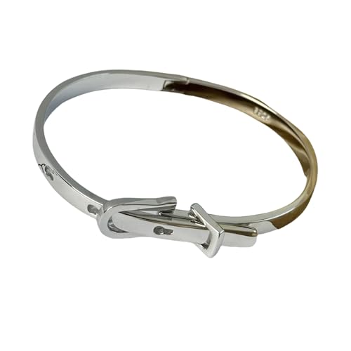 HIOPOIUYT Stilvoller Gürtel, verstellbarer Armreif, Unisex-Schmuck, Modeschmuck, Metallschmuck, Legierung, Textur, Geschenk für Damen und Herren, verstellbar HIOPOIUYT Stilvoller Gürtel, verstellbarer Armreif, Unisex-Schmuck, Modeschmuck, Metallschmuck, Legierung, Textur, Geschenk für Damen und Herren, verstellbar von HIOPOIUYT