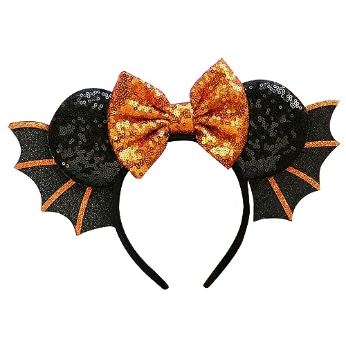 HIOPOIUYT Stylisches Halloween-Stirnband mit Fledermausflügel, dekorativer Kopfschmuck für Frauen zu Halloween-Dekoration, Geschenk, Spitzenschleier von HIOPOIUYT
