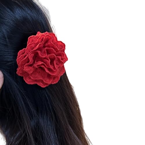 Haarklammer mit Spitzen-Blume, für Damen, große Rose, Bananenkiefer, Haarklammer, weiblicher Entenschnabel-Clip, Haarschmuck, Haarspange von HIOPOIUYT