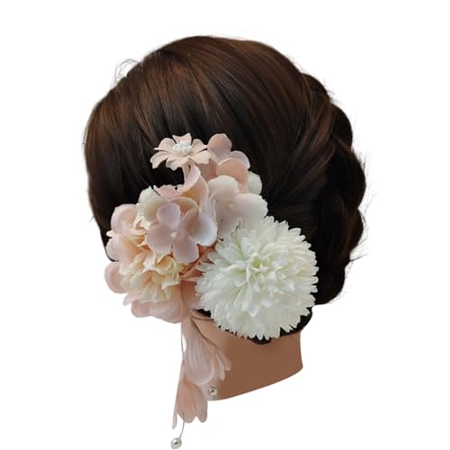 Haarnadel mit Hortensien-Blume, chinesischer Han, baumelnde Perle, Haarspangen, rutschfeste Essstäbchen, Haarnadel für Haarstyling, Damen, Haarkamm für Partys, Hochzeiten von HIOPOIUYT
