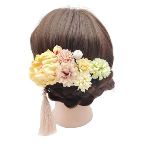 Haarnadeln aus Temperament, bunte Blume, japanische Frühlings-Haarnadeln, Hochzeitshaarschmuck für Damen, langes Haar, japanische Haarnadeln für Frauen, japanisches Haar, japanische Blumen-Haarnadeln, von HIOPOIUYT