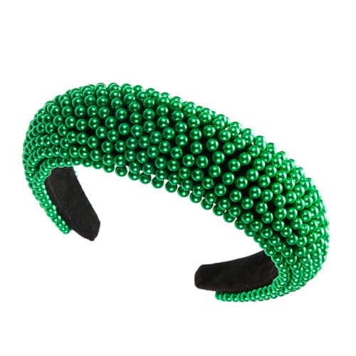 Handgefertigtes Stirnband, festlich, barocke Perlen, Haarband, Schwamm, Kopfbedeckung, Totenkopf-Top, Haarreif, Patrick's Day, Schmuck, modische Haardekoration von HIOPOIUYT