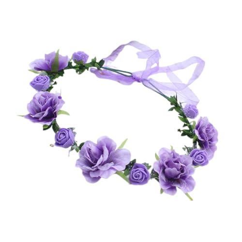 Kunstblumen-Haarband für Strand, Hochzeit, Blumen-Stirnband, Boho-Stil, Braut-Kopfschmuck, Blumenkranz, Stirnband von HIOPOIUYT