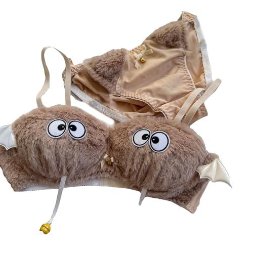 Lustige Fledermaus Unterwäsche Unterwäsche Fauxpelze BH Top Und Slip Plüsch Dessous Set Cartoon Schöne BH Feiertagsgeschenke Für Frauen von HIOPOIUYT