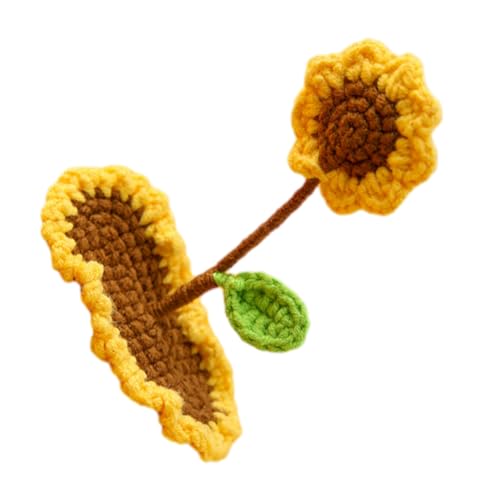 Schöne Haarspange, 3D-Sonnenblumen-Haarnadel, niedliche Haarspangen, gehäkelte Haarnadel, süße handgefertigte Haarnadeln, Sonnenblumen-Haarspangen für Frauen von HIOPOIUYT