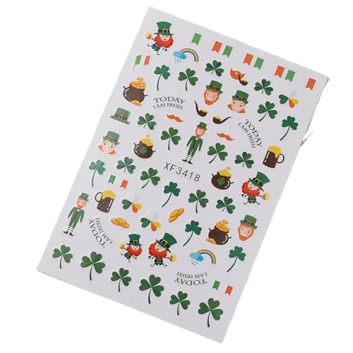 Shamrock Nails Art Sticker Patrick's Day Nails Decals Kleber Nails Sticker Nails Art Decorations For Festival von HIOPOIUYT