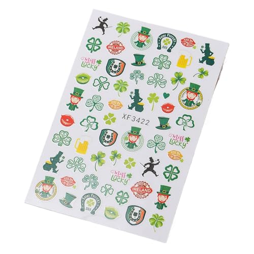 Shamrock Nails Art Sticker Patrick's Day Nails Decals Kleber Nails Sticker Nails Art Decorations For Festival von HIOPOIUYT