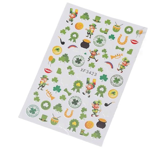 Shamrock Nails Art Sticker Patrick's Day Nails Decals Kleber Nails Sticker Nails Art Decorations For Festival von HIOPOIUYT