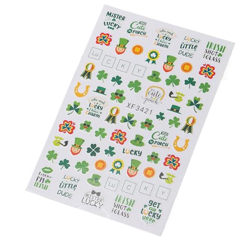 Shamrock Nails Art Sticker Patrick's Day Nails Decals Kleber Nails Sticker Nails Art Decorations For Festival von HIOPOIUYT