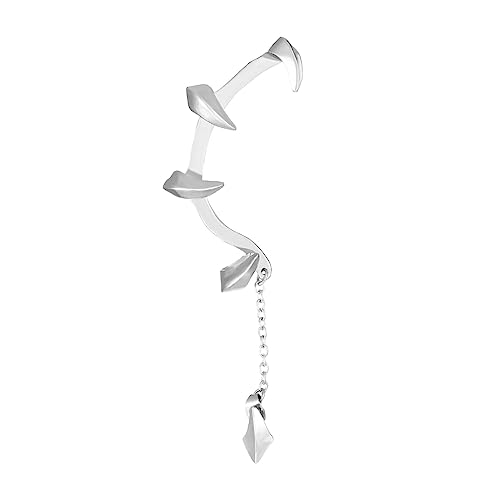 Shiny-Ear Cuff Wrap Left Ear Clip Earring Devils Fang Ear Bone Clip Ear Hook Single Halloween Earring Women Girl Teen, Metall von HIOPOIUYT