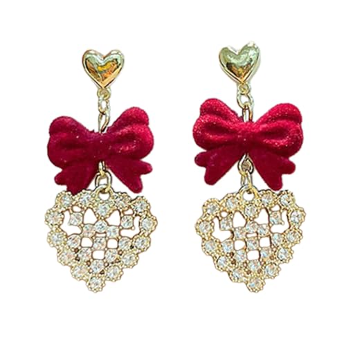 Vintage Bowknot Quasten Ohrringe Einfache baumelnde Ohrringe Mode Neujahr Tropfen Ohrringe Schmuck Kleine Creolen, Metalllegierung, Flanell Vintage Bowknot Quasten Ohrringe Einfache baumelnde Ohrringe Mode Neujahr Tropfen Ohrringe Schmuck Kleine Creolen, Metalllegierung, Flanell von HIOPOIUYT