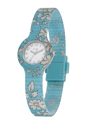 HIP HOP, Kollektion Winter Blossom, Damenuhr Armbanduhr mit Winterblumen mit Liberty-Textilien und Silikonarmband, wasserdicht, Uhr von HIP HOP