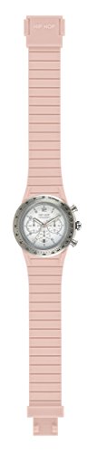 HIP HOP Armbanduhr Mann und Frau Chrono 39MM quadrante Weiss e uhrarmband in silizium, Metall rosa, Werk Chrono QUARZUHR von HIP HOP