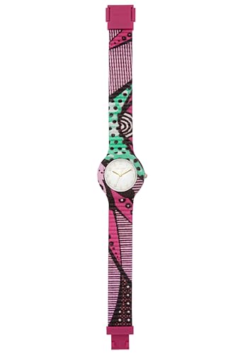 HIP HOP Hop Women Wachs Block Dial Mono -Color Bianco -Bewegung nur Zeit - 3H Quarz und Silikongurt mit mehrfarbigem Stoff hwu1142 HIP HOP Hop Women Wachs Block Dial Mono -Color Bianco -Bewegung nur Zeit - 3H Quarz und Silikongurt mit mehrfarbigem Stoff hwu1142 von HIP HOP