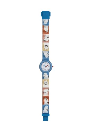 HIP HOP Kinderuhr Kids Fun Zifferblatt einfarbig weiß Uhrwerk nur Zeit - 3 Quartzlanzetten und Silikonband rot, blau HWU1222, Armband von HIP HOP