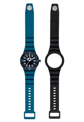Hip Hop Master blue HWU1232 silicone men's watch with double strap von HIP HOP