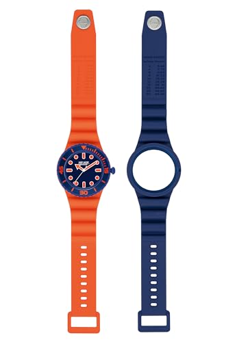 Hip Hop Master orange HWU1234 silicone men's watch with double strap von HIP HOP