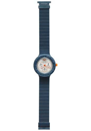Hip Hop Multifunktions-Armbanduhr, 42 mm, Unisex, Quarzuhr mit weißem Zifferblatt, Analog-Anzeige und blauem Silikonarmband, HWU0175 von HIP HOP