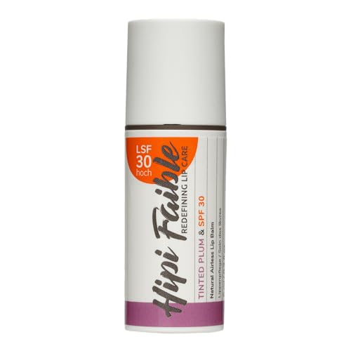 Hipi Faible Lippenpflege TINTED PLUM & SPF 30 – farbiger Lippenbalsam mit Lanolin im 6ml Pump-Spender, 100% natürlich pflegender Lip Balm Made in Germany, Lip Stain-Effekt Hipi Faible Lippenpflege TINTED PLUM & SPF 30 – farbiger Lippenbalsam mit Lanolin im 6ml Pump-Spender, 100% natürlich pflegender Lip Balm Made in Germany, Lip Stain-Effekt von HIPI FAIBLE