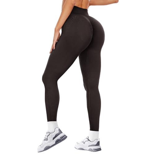 HIPOWER Scrunch Butt Leggings Damen High Waist Sport Leggins Booty Push Up Hose Elastische Sportsleggings Gym Sporthose Fitness Blickdicht Yoga Lang von HIPOWER