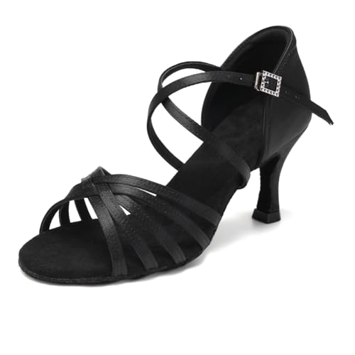 HIPPOSEUS Damen Latein Tanzschuhe Wildledersohle Tanzen Schuhe Salsa Bachata Tango Offene Zehe Ballsaalschuhe schwarz Absatz 7.5 cm,37.5 EU HIPPOSEUS Damen Latein Tanzschuhe Wildledersohle Tanzen Schuhe Salsa Bachata Tango Offene Zehe Ballsaalschuhe schwarz Absatz 7.5 cm,37.5 EU von HIPPOSEUS