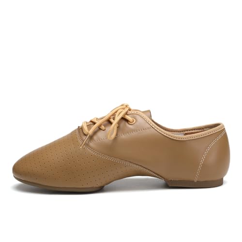 HIPPOSEUS Jazzschuhe Gummisohle Tanzschuhe mit Geteilte Sohle Leder für Frauen Erwachsene Braun, 39 EU HIPPOSEUS Jazzschuhe Gummisohle Tanzschuhe mit Geteilte Sohle Leder für Frauen Erwachsene Braun, 39 EU von HIPPOSEUS