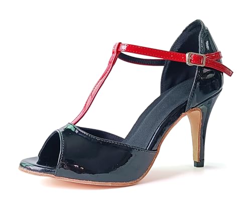 HIPPOSEUS Tanzschuhe Damen Tango Schwarz Latein Salsa Bachata Schuhe zum Tanzen Hoher Absatz 8.5cm, 37.5 EU HIPPOSEUS Tanzschuhe Damen Tango Schwarz Latein Salsa Bachata Schuhe zum Tanzen Hoher Absatz 8.5cm, 37.5 EU von HIPPOSEUS