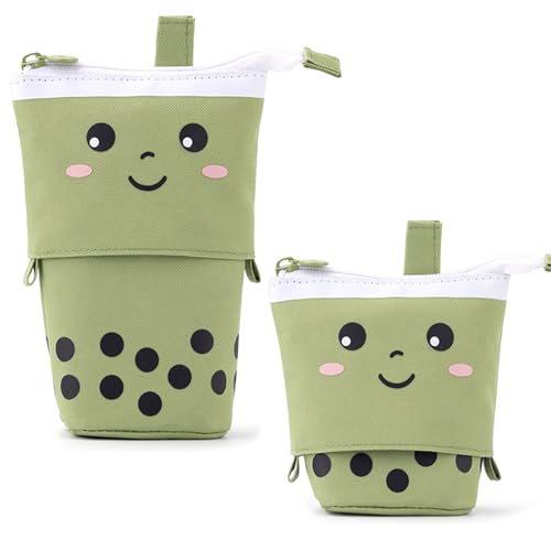 HIQE-FL Federmäppchen Reißverschluss, Mäppchen für Mädchen & Teenager, Ständer mit Bleistifthalter, Teleskopisch von HIQE-FL