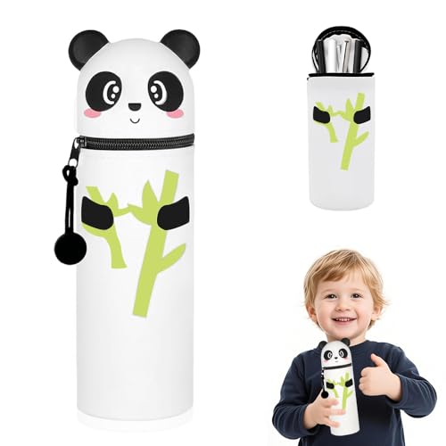 HIQE-FL Stand up Federmäppchen,Silikon Federmäppchen,2-in-1 Weiche Silikontasche,Tier Stifthalter,Cartoon Federmäppchen,Federtasche aus Weichem Silikon für Stifte von HIQE-FL