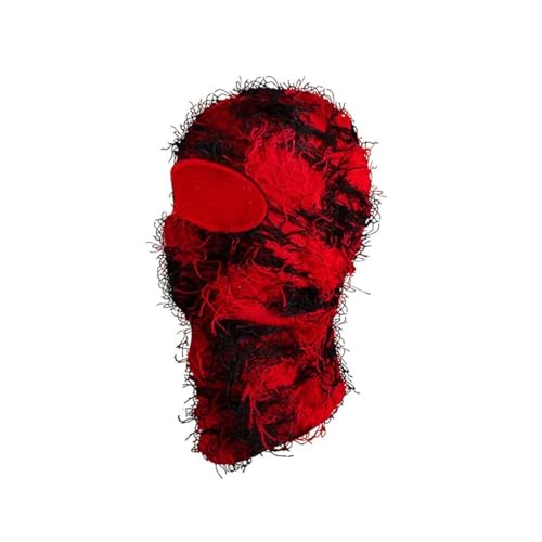 HIQIU Distressed Balaclava Vollgesicht Ski Gesichtsmaske Winddicht Gestrickte Vollgesicht Ski Cover Halswärmer für Damen Herren (#4) von HIQIU
