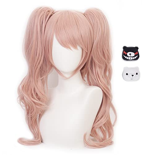 HIROAKIYA Junko Enoshima Wig, Junko Enoshima Cosplay Wig with Clip Ponytails Hair Clips Wig Cap for Danganronpa Cosplay von HIROAKIYA