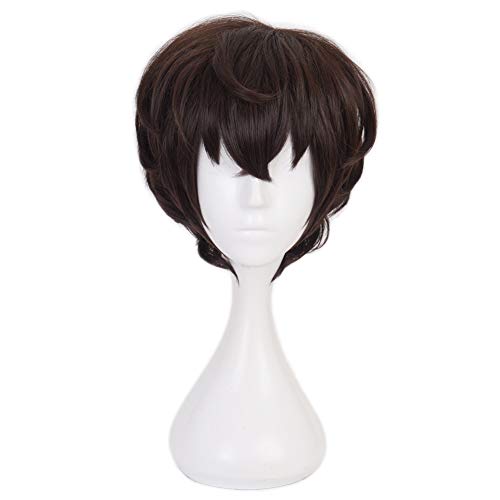 HIROAKIYA Osamu Dazai Wig, Bungou Stray Dogs Osamu Dazai Cosplay Wig with Wig Cap, Length approx.30cm von HIROAKIYA