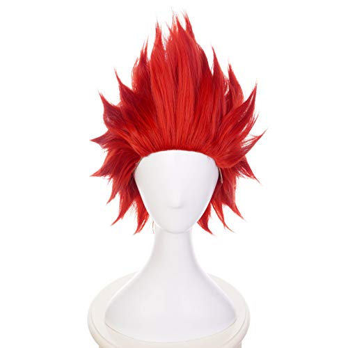 HIROAKIYA Red Riot Eijiro Kirishima Wig, MHA My Hero Academia Red Riot Eijiro Kirishima Cosplay Wig with Wig Cap von HIROAKIYA