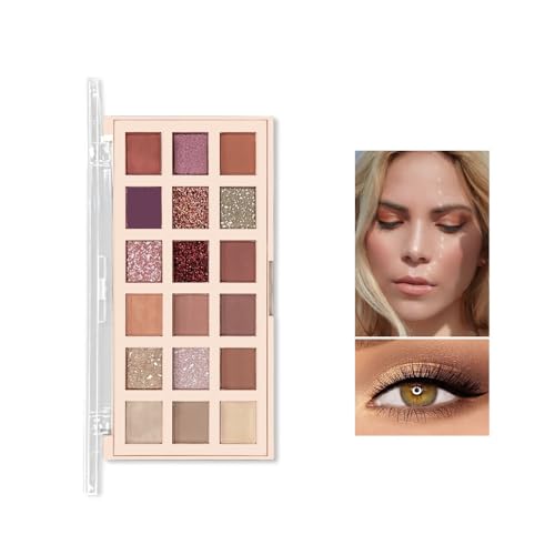 18 Farbe Lidschatten Palette, Matte Perlglanz Fein Glitter Lidschatten, Vegane Formel, Bronzed Eyes, Professionelle Makeup Palette von HIROCK