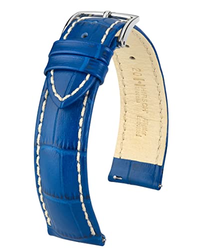 HIRSCH Unisex Uhrenarmband Alligator Style Modell Modena 20 mm Königsblau von HIRSCH