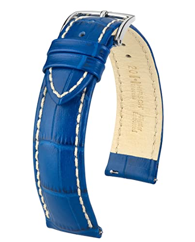 HIRSCH Unisex Uhrenarmband Alligator Style Modell Modena 20 mm Königsblau von Hirsch