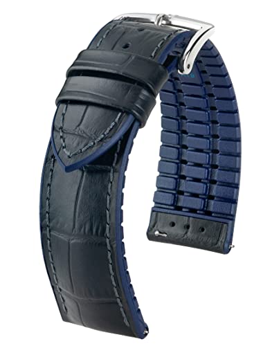 HIRSCH Herren Performance Uhrenarmband Modell Andy 24 mm Schwarz/blau von HIRSCH