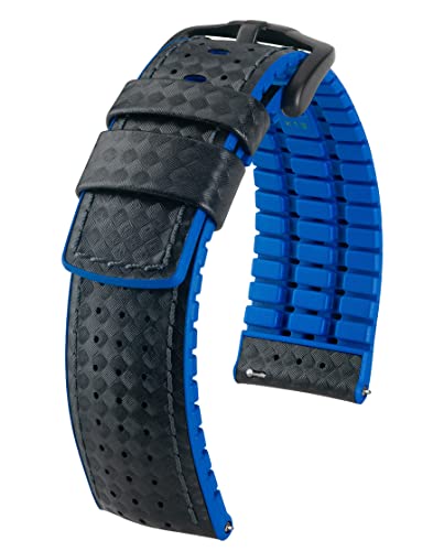 HIRSCH Herren Performance Uhrenarmband Modell Ayrton 20 mm Schwarz/blau von HIRSCH