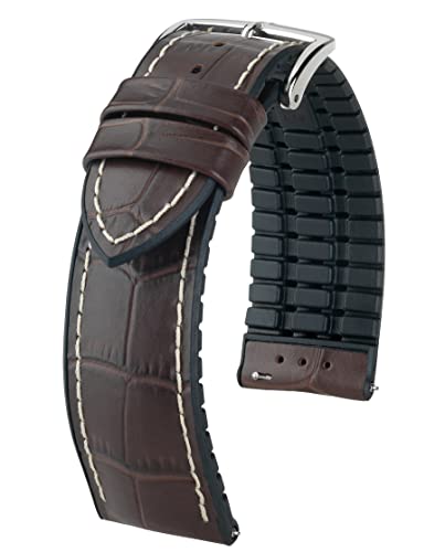 HIRSCH Herren Performance Uhrenarmband Modell George 22 mm Braun von HIRSCH