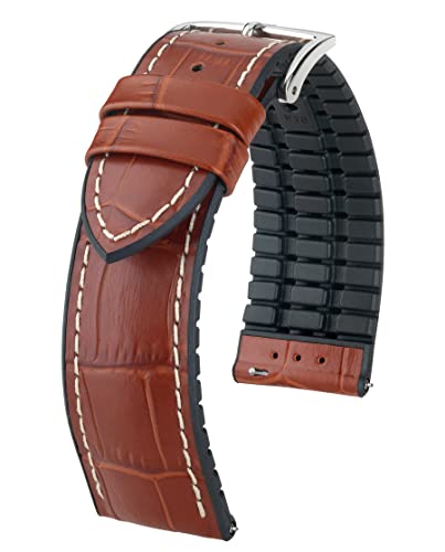 HIRSCH Herren Performance Uhrenarmband Modell George 24 mm Goldbraun von HIRSCH