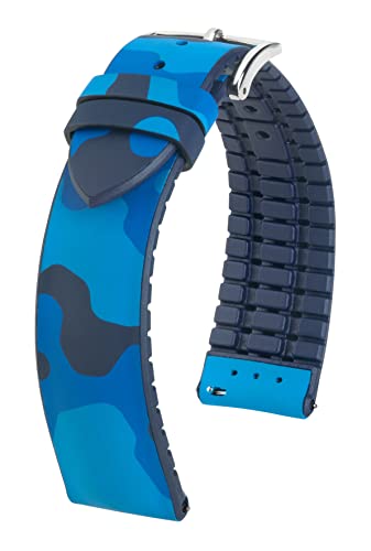 HIRSCH Herren Performance Uhrenarmband Modell John 22 mm Blau von HIRSCH