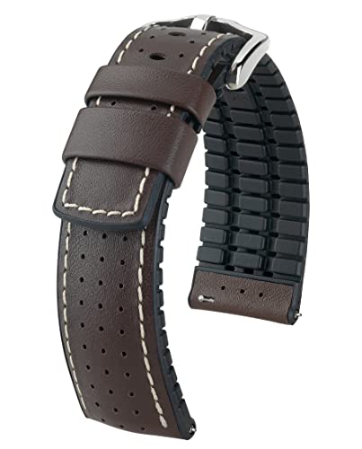 HIRSCH Herren Performance Uhrenarmband Modell Tiger 18 mm Braun von HIRSCH