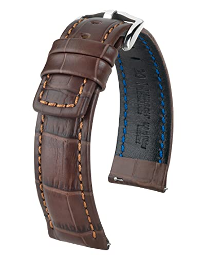 HIRSCH Herren Uhrenarmband Alligator Style Modell Grand Duke 22 mm (Braun) von HIRSCH H