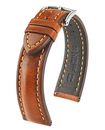 HIRSCH Herren Uhrenarmband Rindsleder Modell Lucca 20 mm Goldbraun von HIRSCH