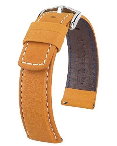 HIRSCH Herren Uhrenarmband Sattelleder Modell Mariner 18 mm Goldbraun von HIRSCH