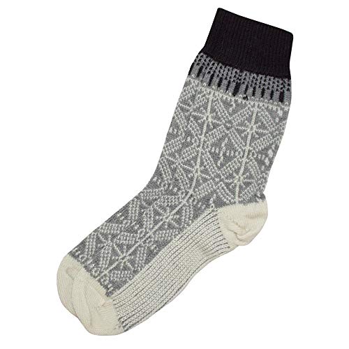 Hirsch Natur, Umschlag-Socken, 100% Wolle (kbT) (Hellgrau/Natur, 38-39) von Hirsch