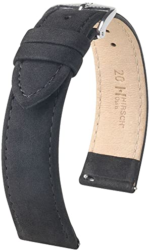 HIRSCH Uhren-Armband Osiris Nubuk L - Uhr-Band aus naturbelassenem Kalbs-Leder - Schwarz - 18 mm HIRSCH Uhren-Armband Osiris Nubuk L - Uhr-Band aus naturbelassenem Kalbs-Leder - Schwarz - 18 mm von HIRSCH